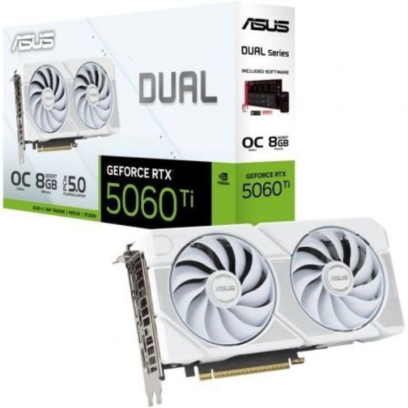 ASUS Dual -RTX5060TI-O8G-WHITE NVIDIA GeForce RTX 5060 Ti 8GB GDDR7