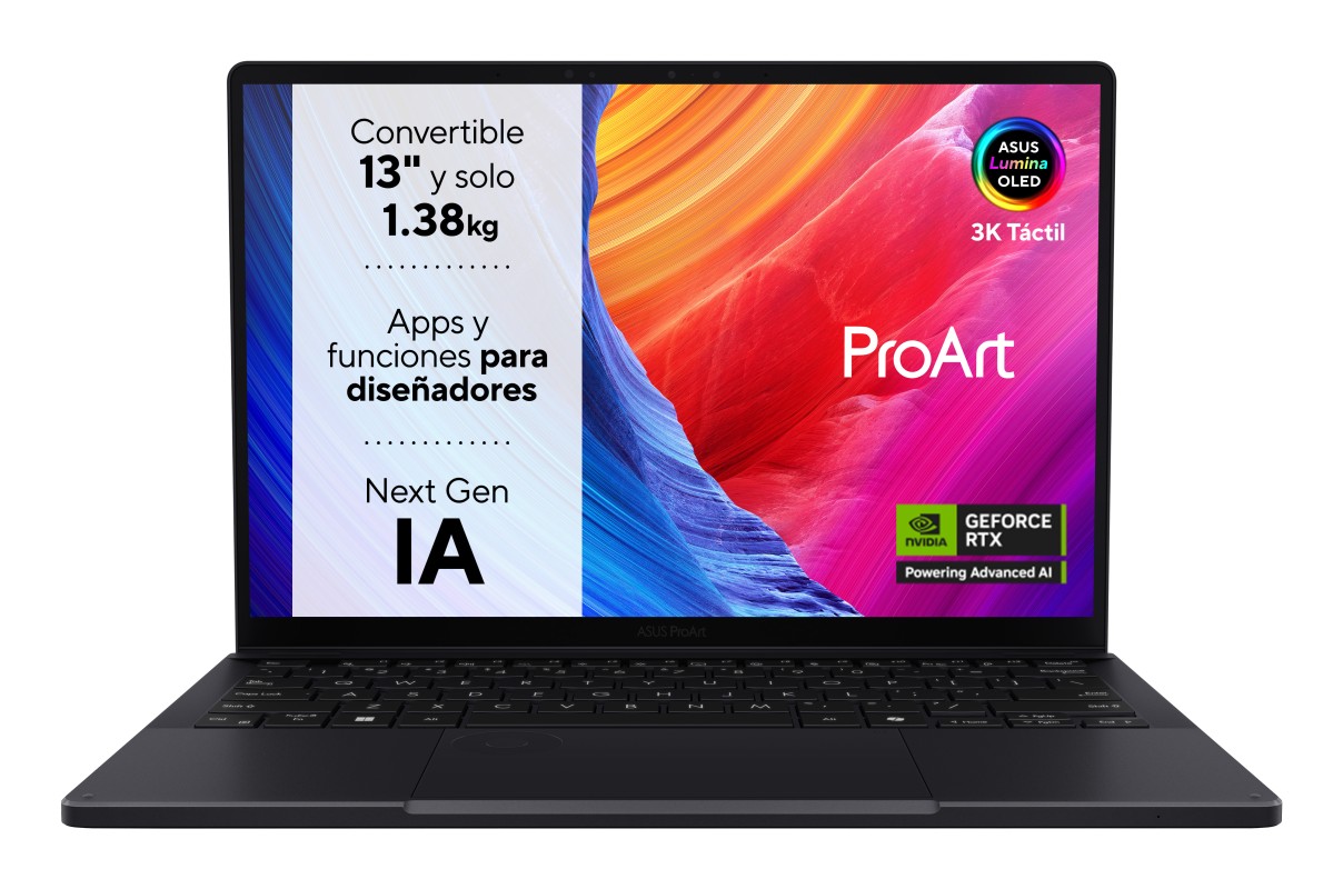 ASUS ProArt PX13 OLED HN7306WI-LX014W Copilot+ PC - Ordenador Portátil 13.3" 3K (AMD Ryzen AI 9 HX 370, 32GB RAM, 1TB SSD, NVIDIA RTX 4070 8GB, Windo