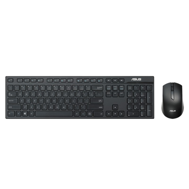 ASUS W2500, Completo (100%), Inalámbrico, RF inalámbrico, QWERTY, Negro, Ratón incluido