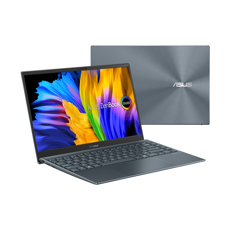 ASUS ZenBook 13 OLED UM325UA-KG084 - Portátil .3" Full HD (Ryzen 7 5700U, 16GB RAM, 512GB SSD, Radeon Graphics, Sin Sistema Operativo) Gris Pino - Te