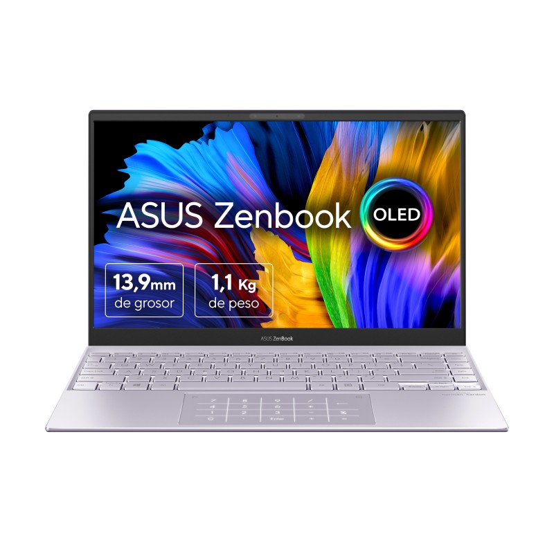 ASUS ZenBook 13 OLED UX325EA-KG657W - Portátil 13.3" Full HD (Core i7-1165G7, 16GB RAM, 512GB SSD, Iris Xe Graphics, Windows 11 Home) Lila Neblina -
