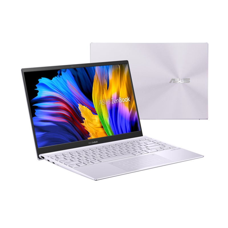 ASUS ZenBook 14 UM425UAZ-AM050T - Portátil " Full HD (Ryzen 7 5700U, 16GB RAM, 512GB SSD, Radeon Graphics, Windows 10 Home) Lila Neblina - Teclado QW