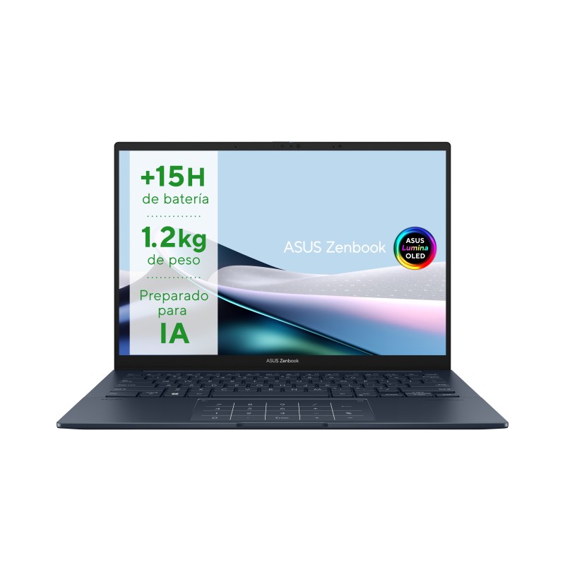 ASUS Zenbook 14 OLED OLED UX3405MA-PP606W - Ordenador Portátil 14" WQXGA+ 120Hz (Intel Core Ultra 7 155H, 16GB RAM, 512GB SSD, Arc Graphics, Windows