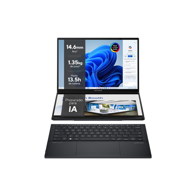 ASUS Zenbook Duo OLED UX8406MA-PZ271W - Ordenador Portátil 14" 3K 120Hz (Intel Core Ultra 9 185H, 32GB RAM, 2TB SSD, Arc Graphics, Windows 11 Home) G