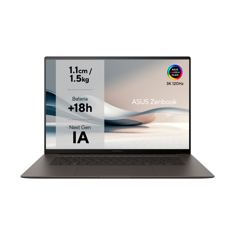 ASUS Zenbook S16 OLED UM5606WA-RK021W Copilot+ PC - Ordenador Portátil 16" 3K 120Hz (AMD Ryzen AI 9 AI 9 HX 370, 32GB RAM, 1TB SSD, Radeon 890M, Wind