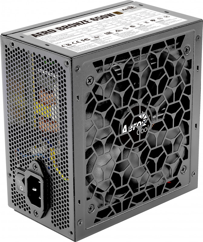 Aerocool AEROB650 Fuente Alimentación PC 650W 80 Plus Bronze 230V Silencioso Negro
