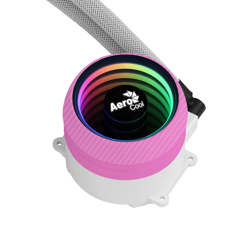 Aerocool NMIRAGEL240PK, Refrigeración Líquida CPU, 2 Ventiladores 12cm ARGB, TDP 400W, Rosa