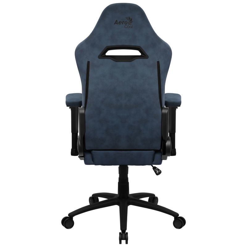 Aerocool ROYALSTEELBL Silla Gaming Premium Ergonómica Reposapiernas Tecnología Aerosuede Azul