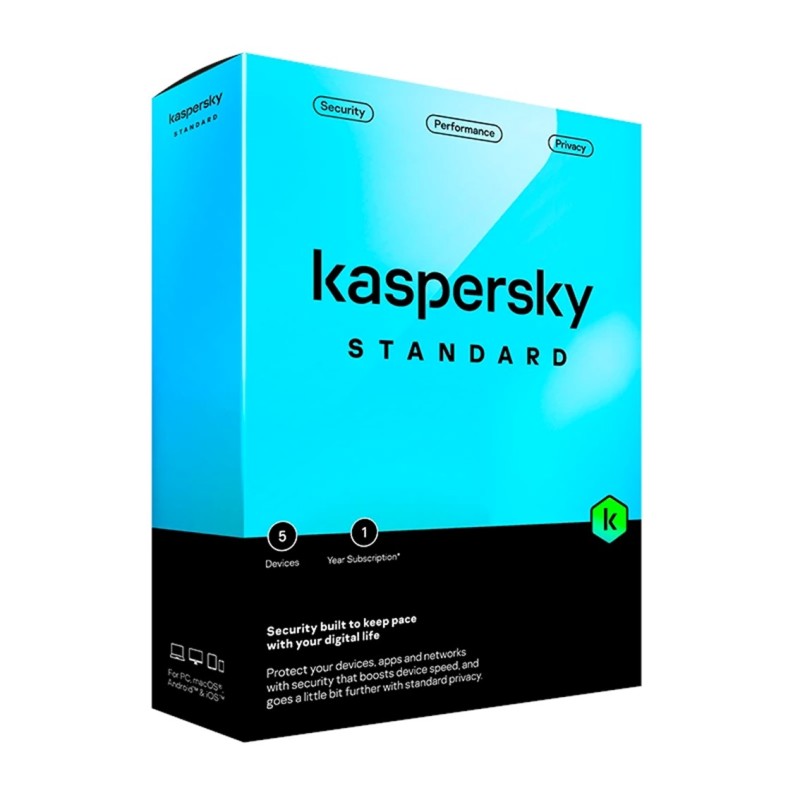 Antivirus KASPERSKY Standard KL1041S5EFS-MSBES - 5 Dispositivos - 1 Año