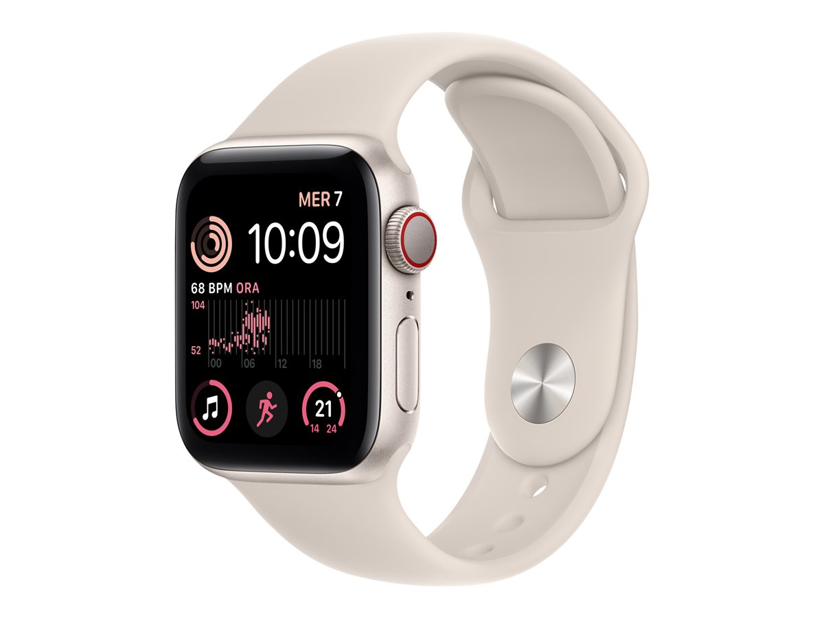 Apple Watch SE (GPS + Cellular) 2ª generación - aluminio estrellado - reloj inteligente con pulsera deportiva - estrellado - 32GB