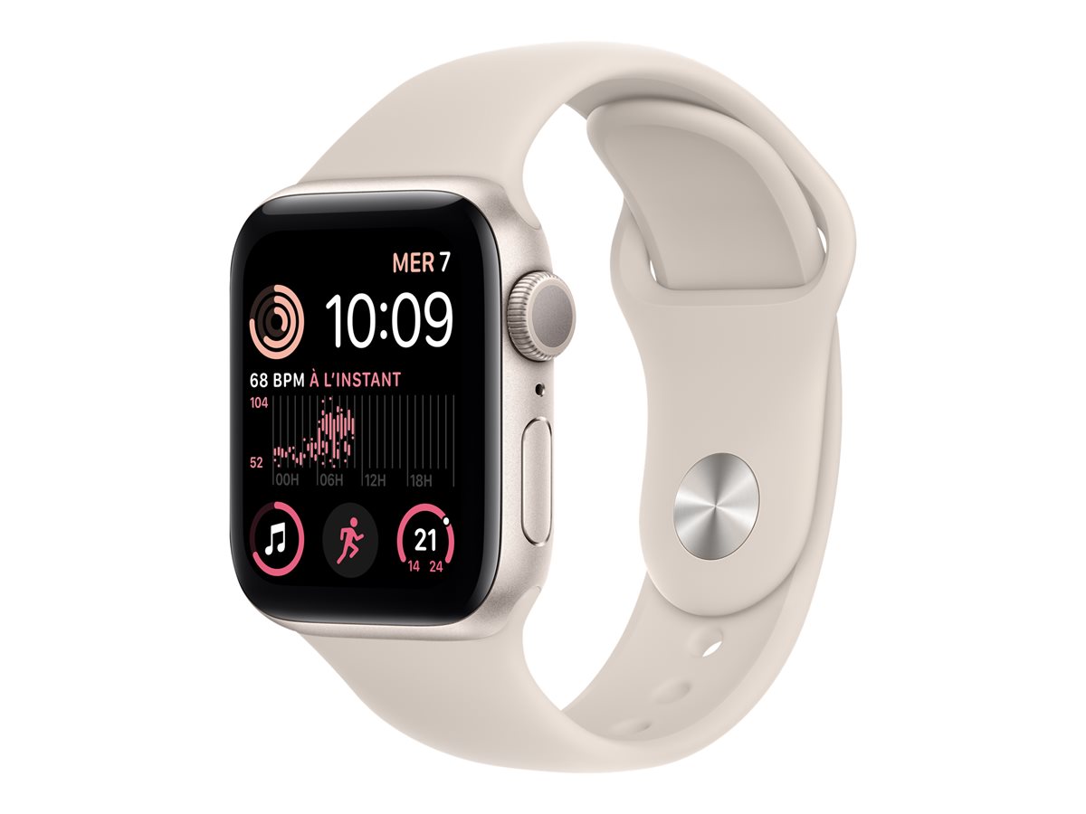 Apple Watch SE (GPS) 2ª generación - aluminio estrellado - reloj inteligente con pulsera deportiva - estrellado - 32GB