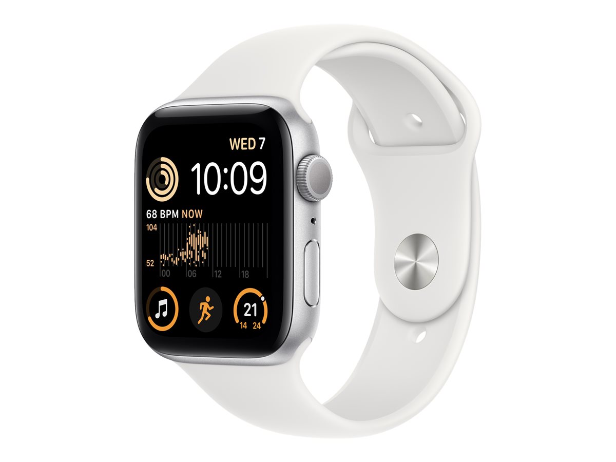 Apple Watch SE (GPS) 2ª generación - aluminio plateado - reloj inteligente con pulsera deportiva - blanco - 32GB