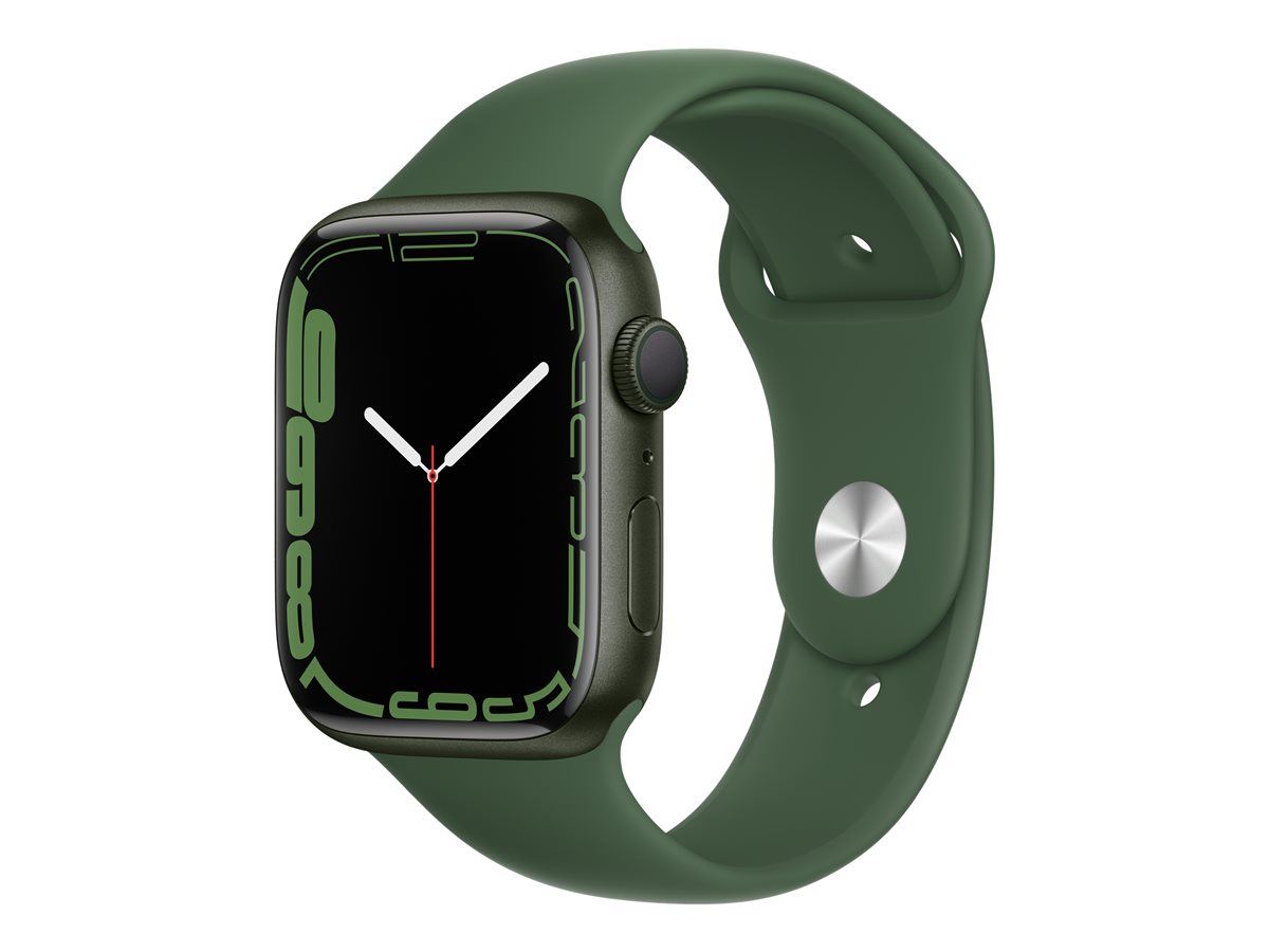 Apple Watch Series 7 (GPS) - aluminio verdoso - reloj inteligente con pulsera deportiva - trébol - 32GB