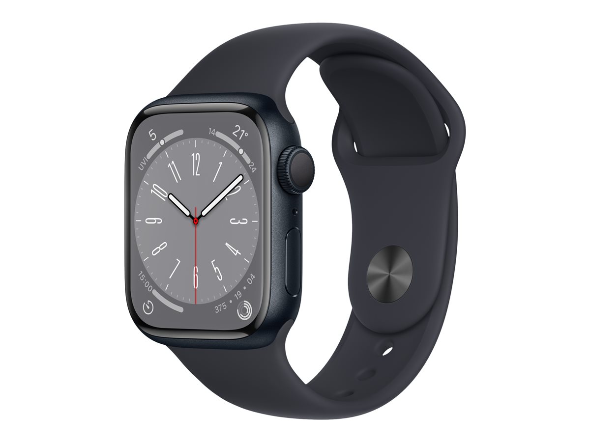 Apple Watch Series 8 (GPS) - aluminio de medianoche - reloj inteligente con pulsera deportiva - medianoche - 32GB
