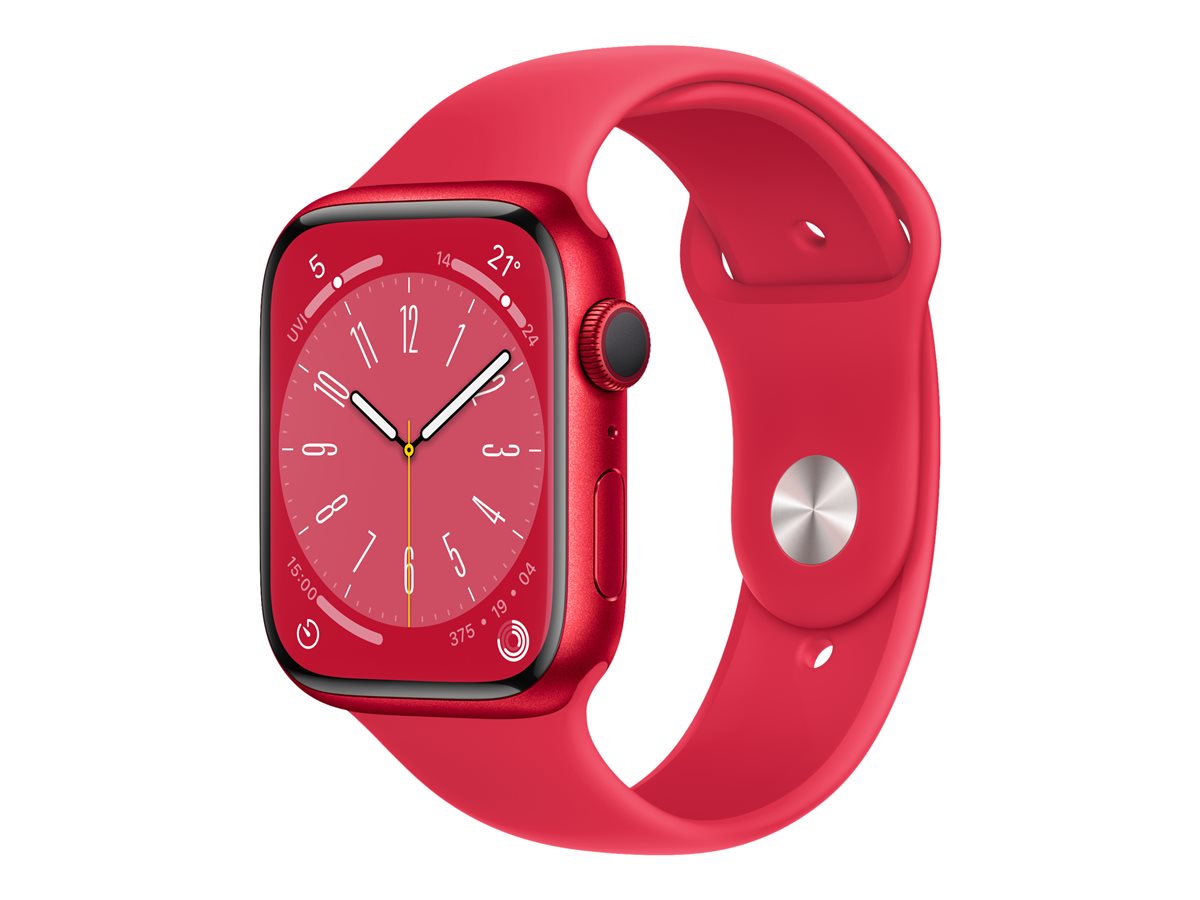 Apple Watch Series 8 (GPS) (PRODUCT) RED - aluminio rojo - reloj inteligente con pulsera deportiva - rojo - 32GB