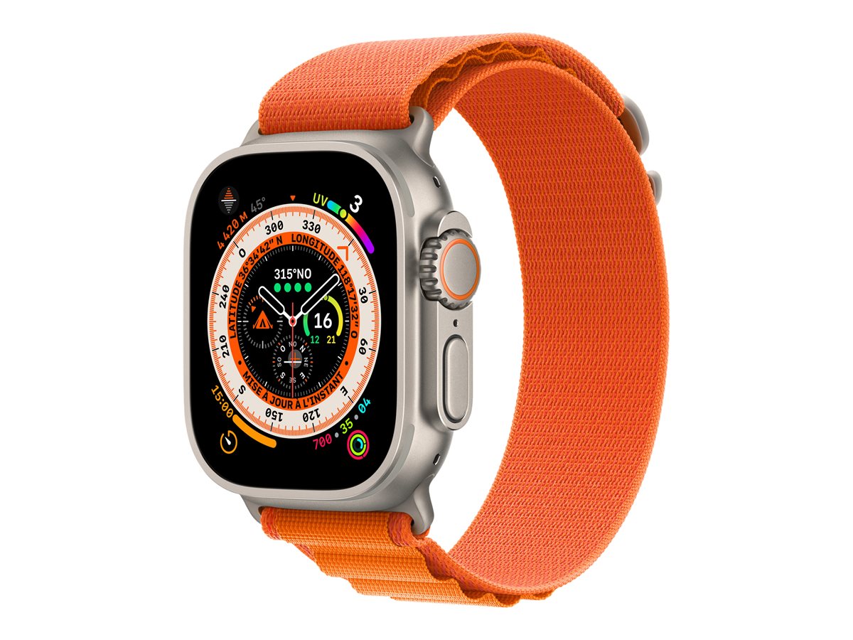 Apple Watch Ultra - titanio - reloj inteligente con Loop Alpine - naranja - 32GB