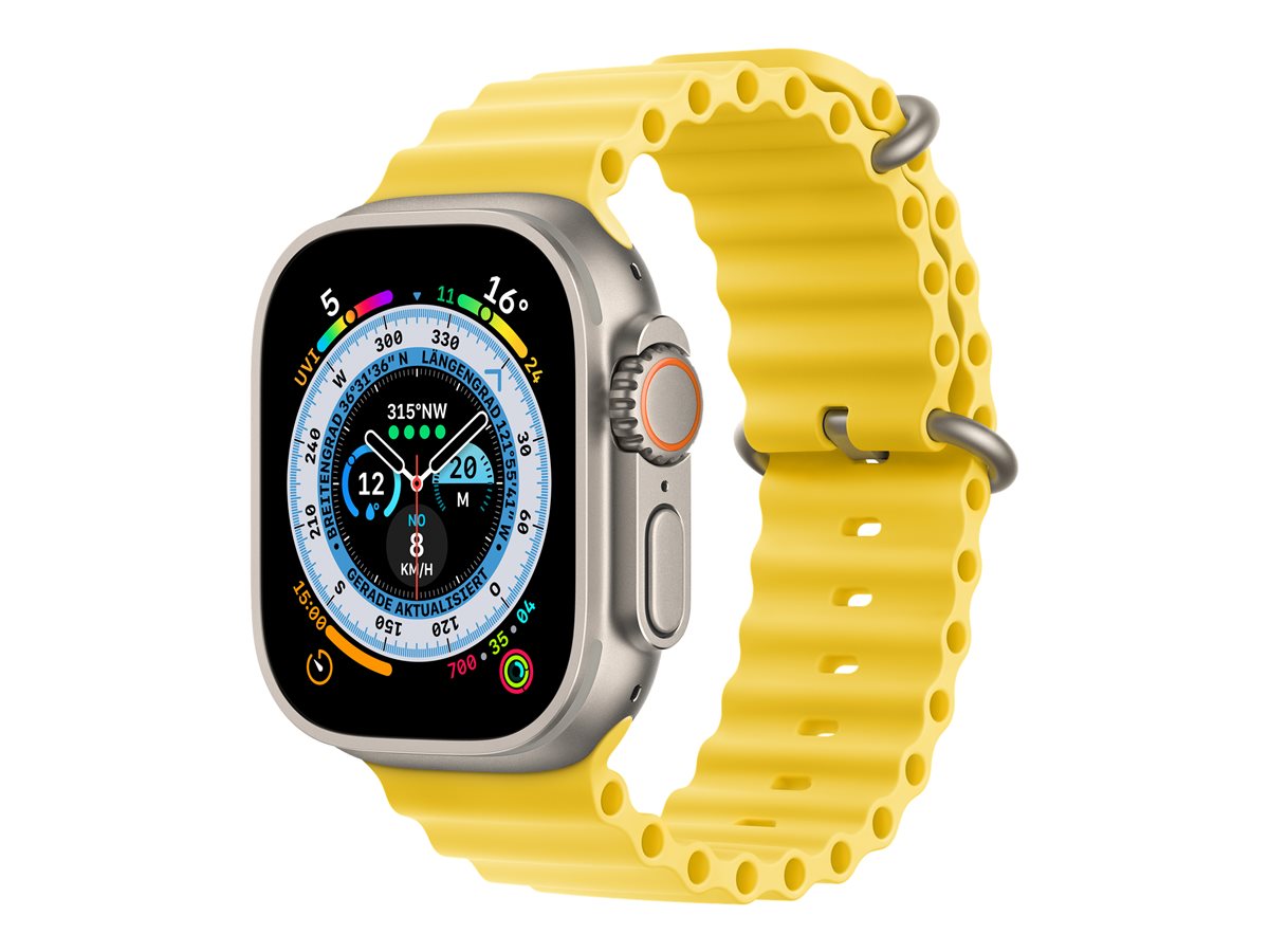 Apple Watch Ultra - titanio - reloj inteligente con Ocean band - amarillo - 32GB