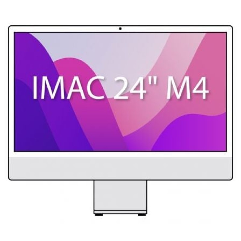 Apple iMac Apple M M4 59,7 cm (23.5") 4480 x 2520 Pixeles PC todo en uno 16GB 256GB SSD macOS Sequoia Wi-Fi 6E (802.11ax) Plata