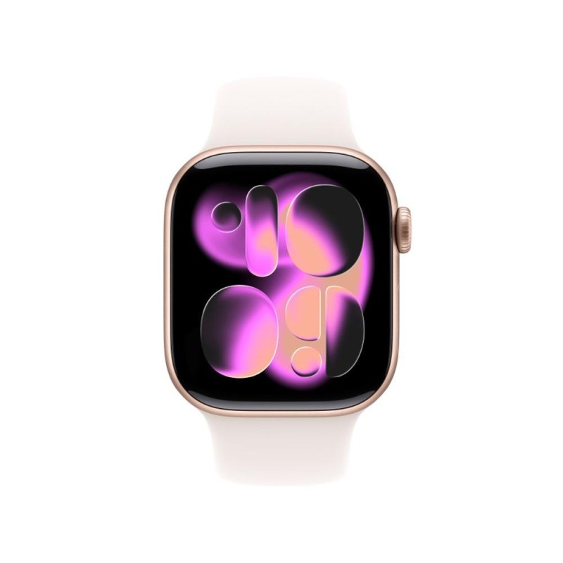 Apple watch s11 gps 42mm rose gold aluminium case light blush sport band -  s - m