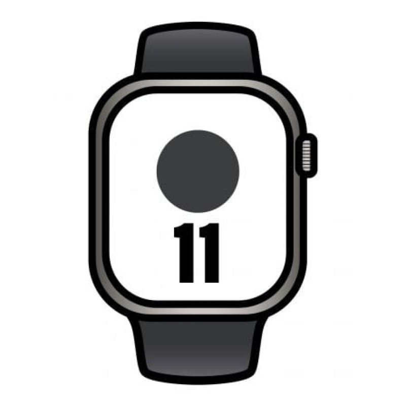 Apple watch series 11 gps cellular 42mm titanio negro pizarra correa deportiva negro (s m)