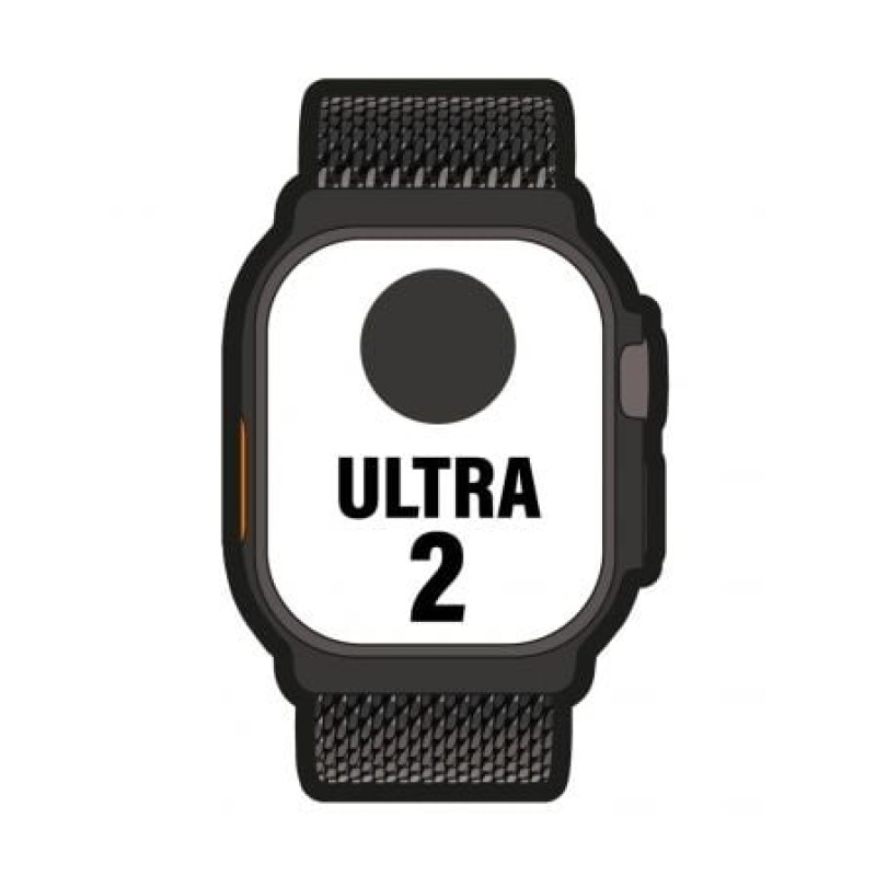 Apple watch ultra 2 gps + cellular 49mm black titanium case with black titanium milanese loop - l