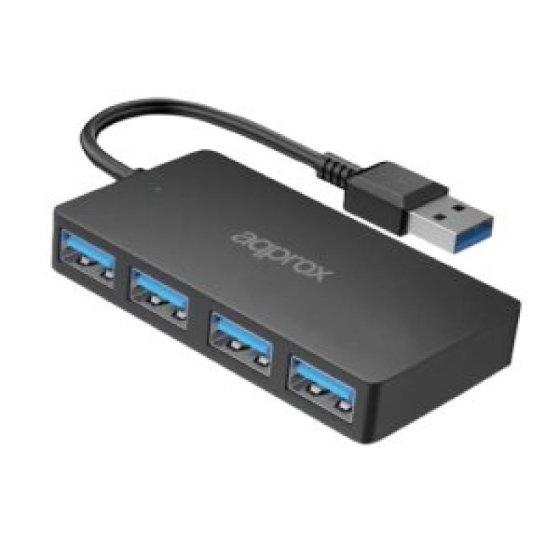 Approx APPC49V2 hub de interfaz USB 3.2 Gen 1 (3.1 Gen 1) Type-A 5000 Mbit/s Negro