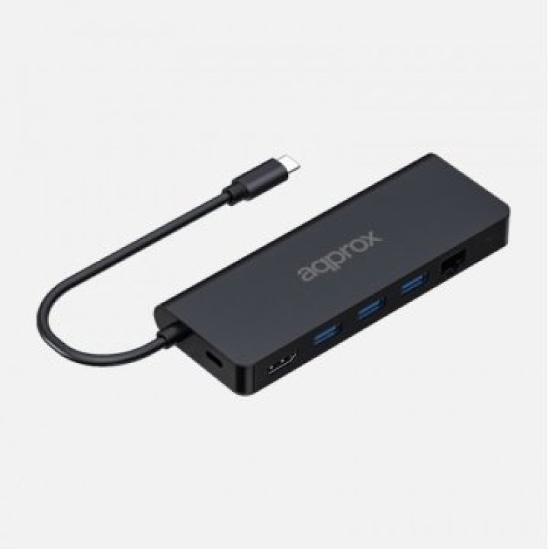 Approx APPC53 base para portátil y replicador de puertos USB 3.2 Gen 1 (3.1 Gen 1) Type-C Negro