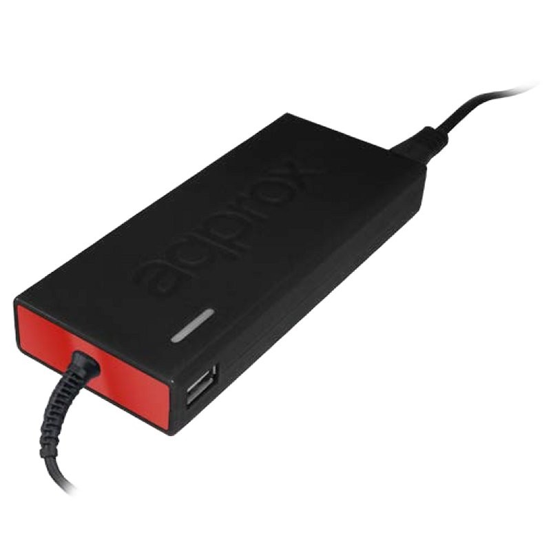 Approx APPUA90SLIM adaptador e inversor de corriente Universal 90 W Negro, Rojo