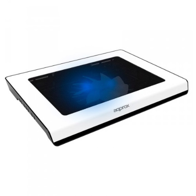 Approx base refrigeradora appnbc06w para portatiles hasta 15.6\1 1x ventilador 14cm 2x led azul 2xusb