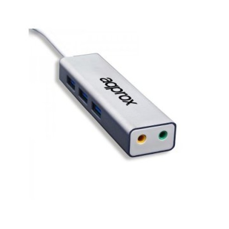 Approx tarjeta sonido usb 5.1 + hub usb 3.0 3xusb3.0/audio entrada y salida
