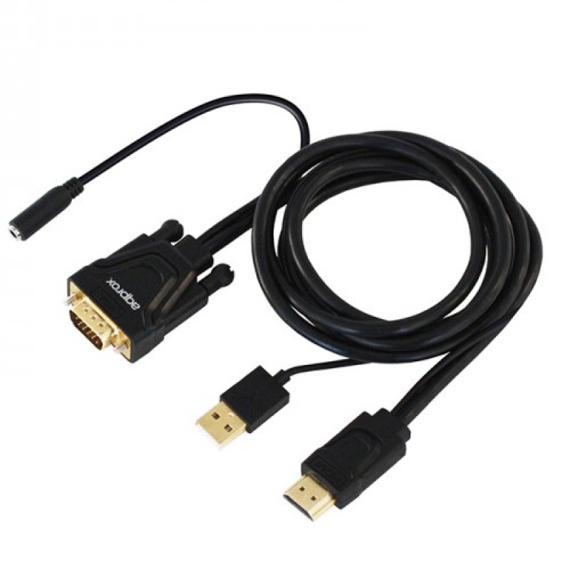 Approx adaptador hdmi a vga appc22 con salida de audio 3.5mm resolucion 1920x1080 60hz transmite audio y vadeo simultaneamente