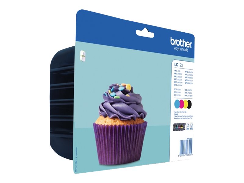 Brother LC123 - paquete de 4 - negro, amarillo, cián, magenta - original - cartucho de tinta