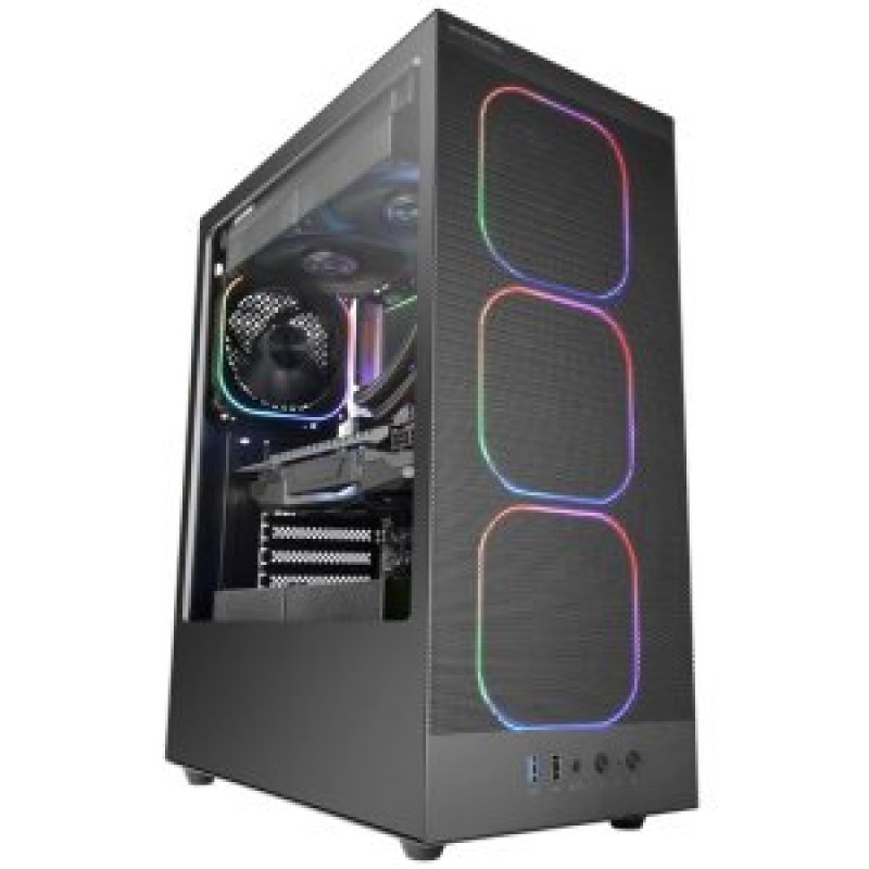 CAJA ATX SEMITORRE MARS GAMING MCNEBULA LATERAL CRISTAL TEMPLADO FRONTAL MESH GPU 302mm NEGRO