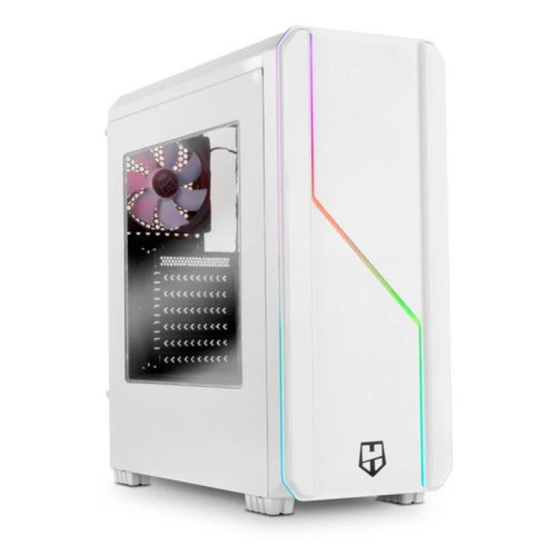 CAJA SEMITORRE/ATX NOX HUMMER MC PRO S/FUENTE USB3.0 BLANCA ARGB