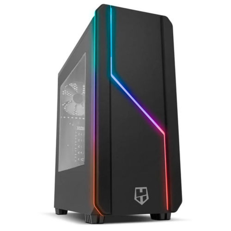 CAJA SEMITORRE/ATX NOX HUMMER MC PRO S/FUENTE USB3.0 NEGRA ARGB