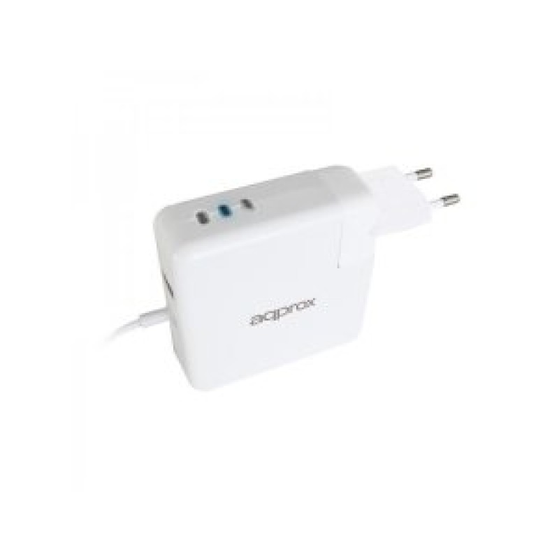 CARGADOR DE PARED ESPECIFICO PARA APPLE APPROX 45/60/85W TYPE L CONEXION ADICIONAL USB 5V 2.1A