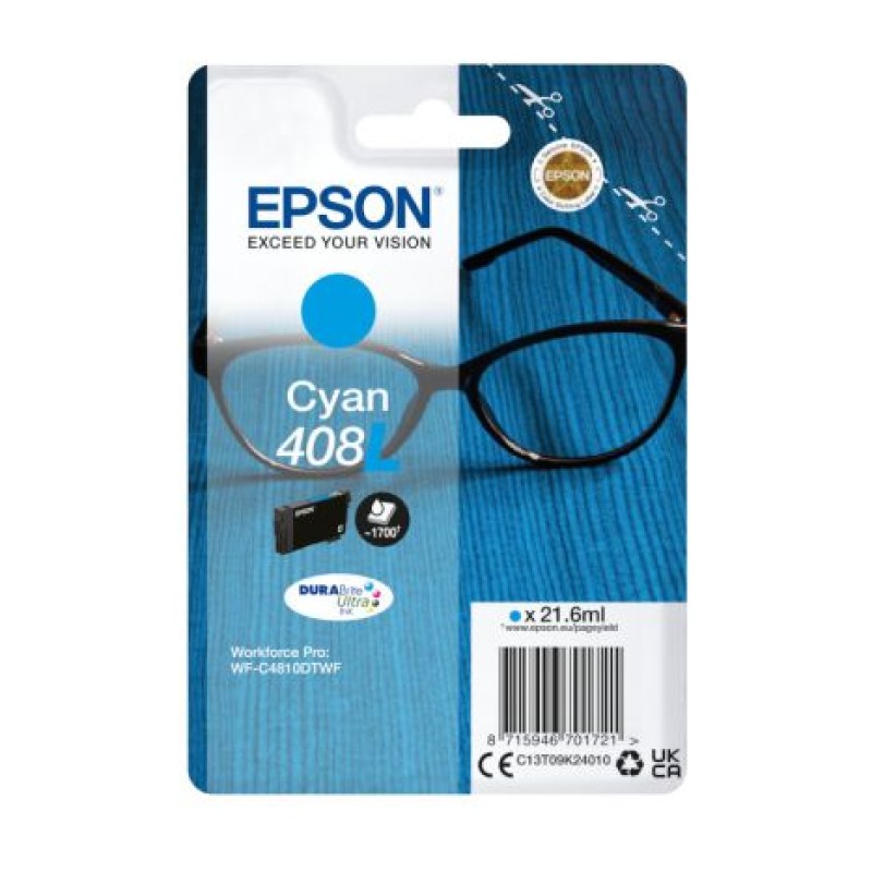 Cartucho Original EPSON 408L Cian - C13T09K24010 [ML-21.6]