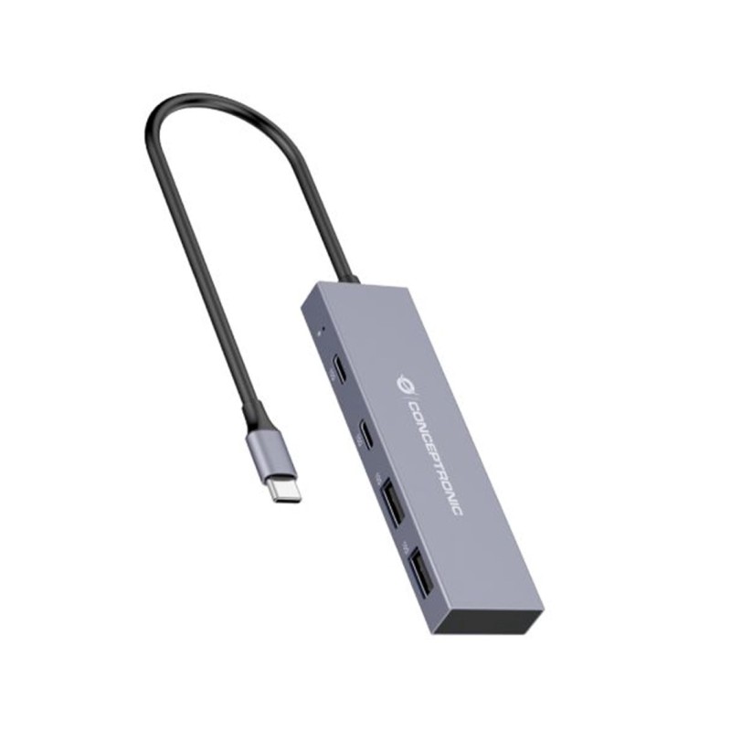 Conceptronic HUBBIES13G hub de interfaz USB 3.2 Gen 2 (3.1 Gen 2) Type-C 10000 Mbit/s Gris
