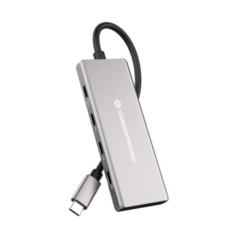 Conceptronic HUBBIES17G hub de interfaz USB 3.2 Gen 2 (3.1 Gen 2) Type-C 10000 Mbit/s Gris