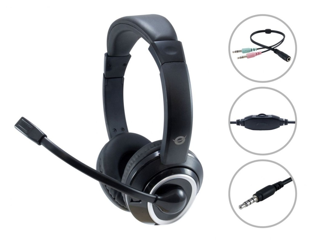 Conceptronic POLONA02BA auricular y casco Auriculares Alámbrico Diadema Juego Negro