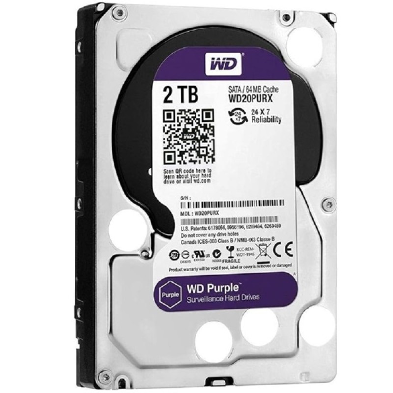DISCO DURO 2TB  WESTERN DIGITAL PURPLE "RECERTIFIED WD" SATA6G  (VIDEOVIGILANCIA) WD20PURZ
