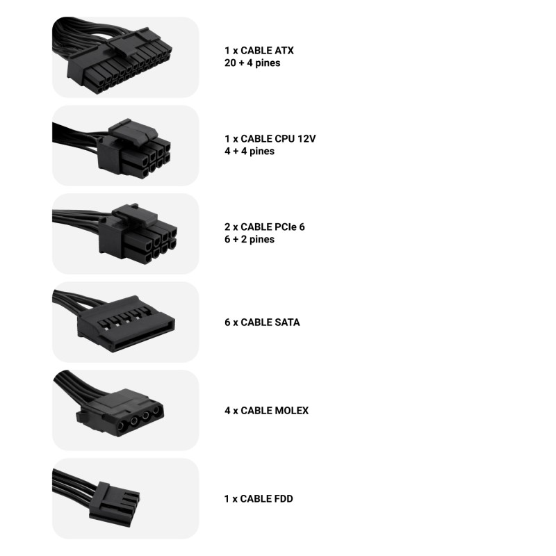 Deep Gaming DeepPower BR-800 unidad de fuente de alimentación 800 W 20+4 pin ATX ATX Negro