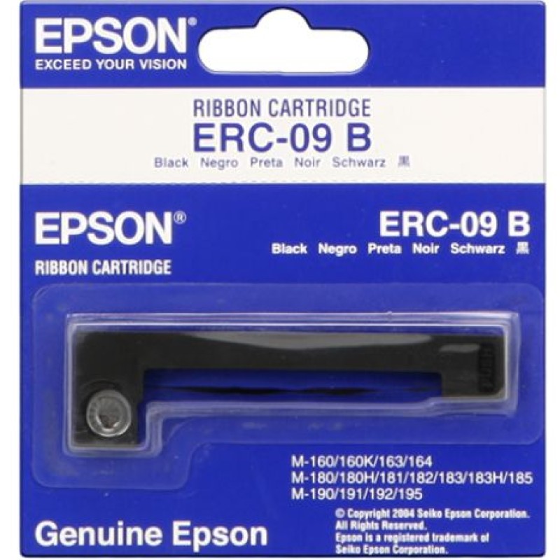 EPSON CINTA REGISTRADORA NEGRO ERC-09B M/160/163/164/180/180H/181/182/183/185/190/191/192/195 HX/20