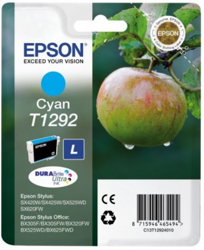 Epson Apple Singlepack Cyan T1292 DURABrite Ultra Ink