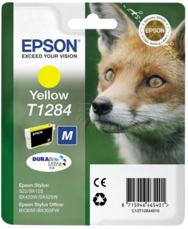 Epson Fox Singlepack Yellow T1284 DURABrite Ultra Ink
