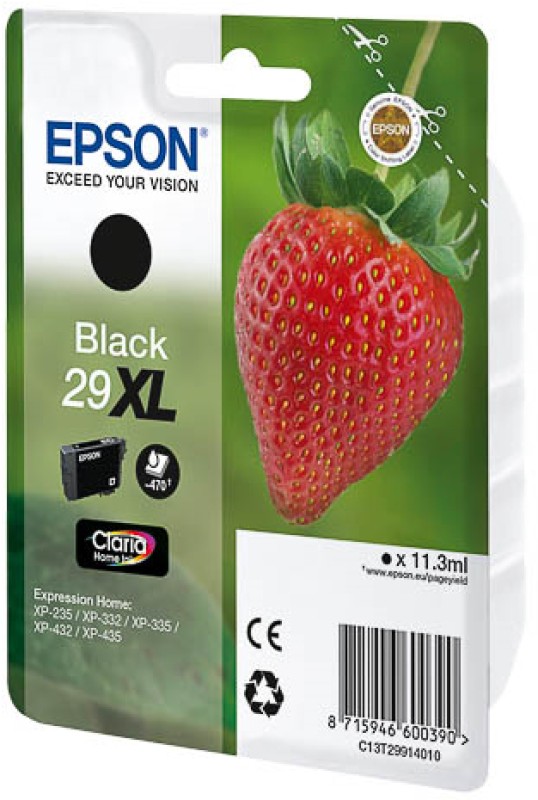 Epson Strawberry 29XL K cartucho de tinta 1 pieza(s) Original Alto rendimiento (XL) Negro