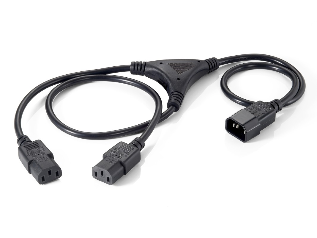 Equip 112210 cable de transmisión Negro 1,6 m C14 acoplador Acoplador C13 2 x