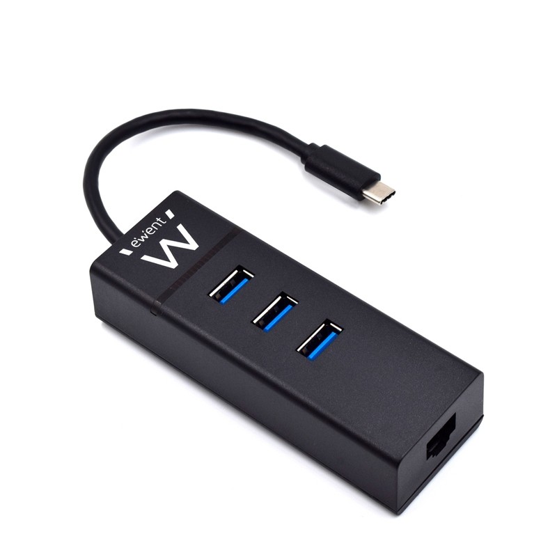 Ewent EW1141 base para portátil y replicador de puertos USB 3.2 Gen 1 (3.1 Gen 1) Type-C Negro