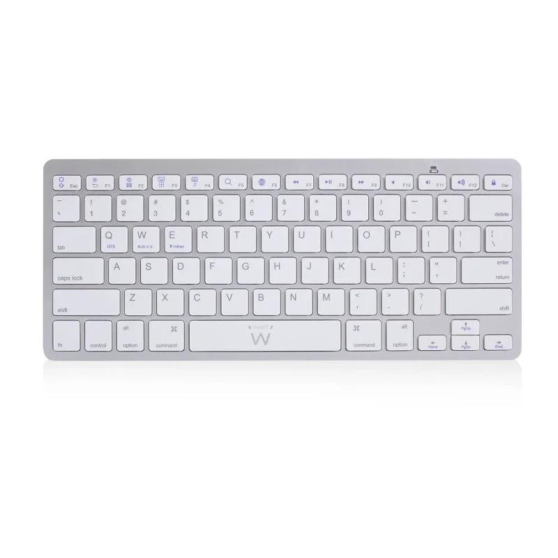 Ewent EW3161 teclado Oficina Bluetooth QWERTY Español Plata, Blanco