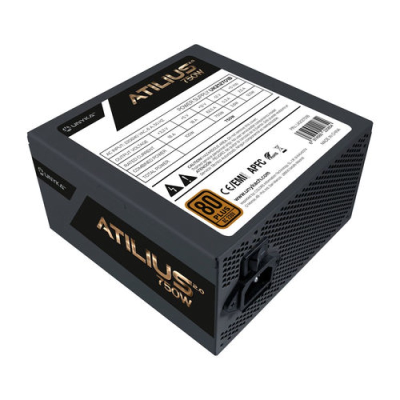 FUENTE ALIMENTACION UNYKACH ATILIUS BLACK 750W 80+ Bronze ATX